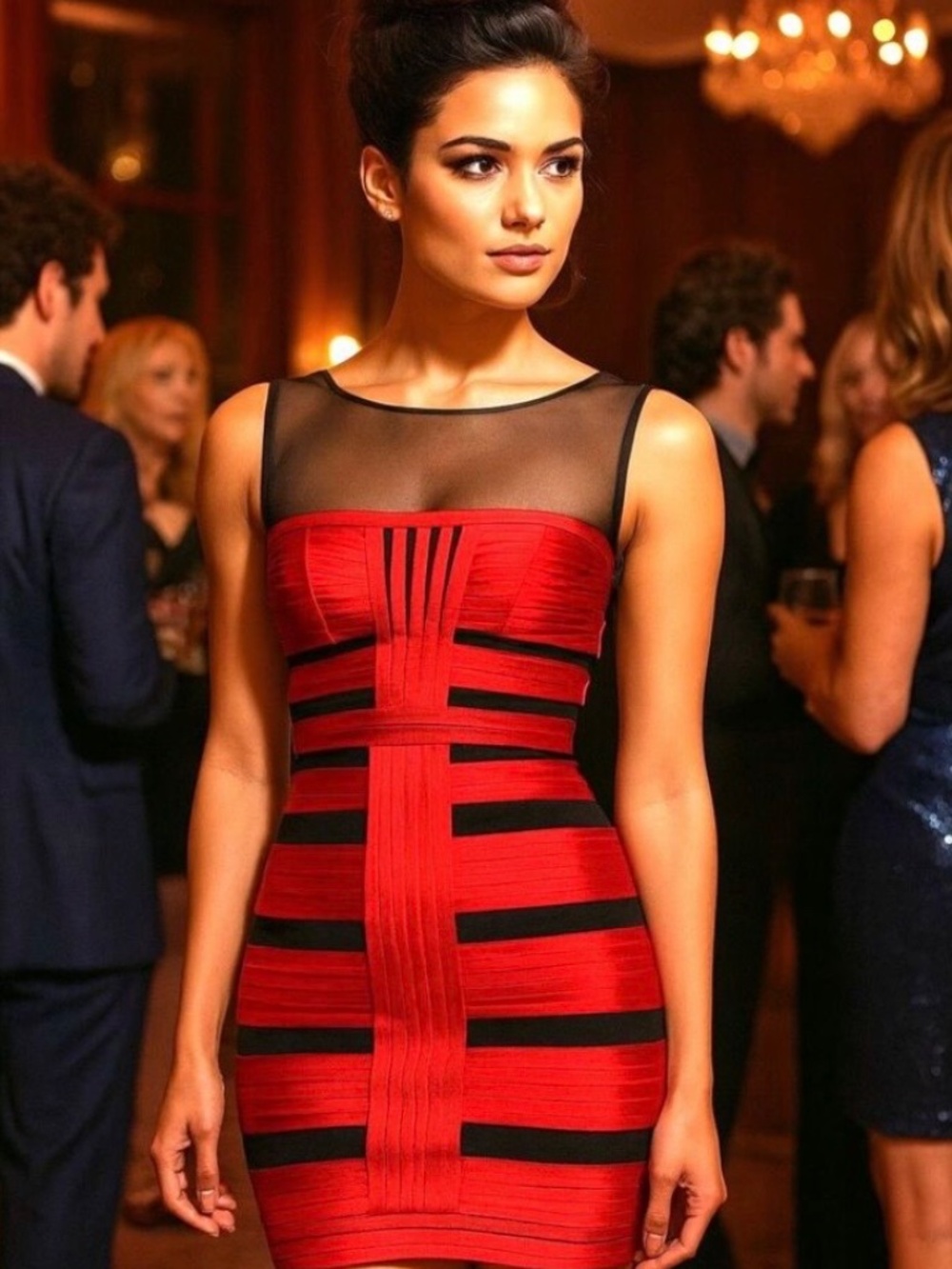 BCBGMaxAzria Brenda sheath dress in Jewel Red